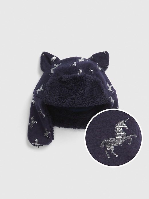 View large product image 1 of 1. Toddler Unicorn Trapper Hat