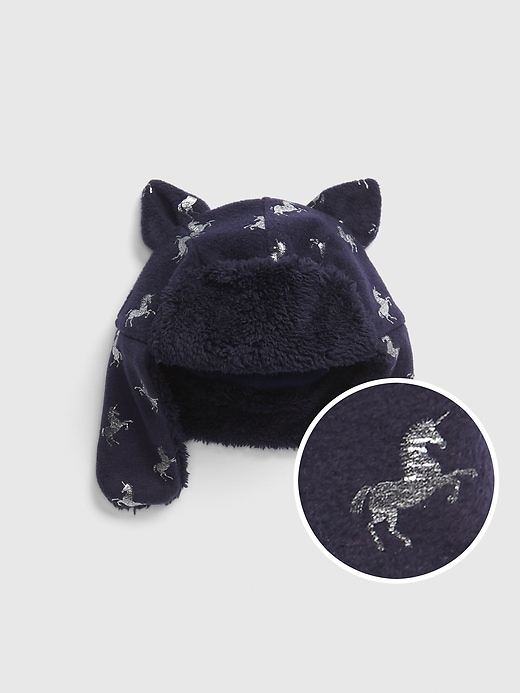 1 of 8 showing, with the color unicorns of product Toddler Unicorn Trapper Hat