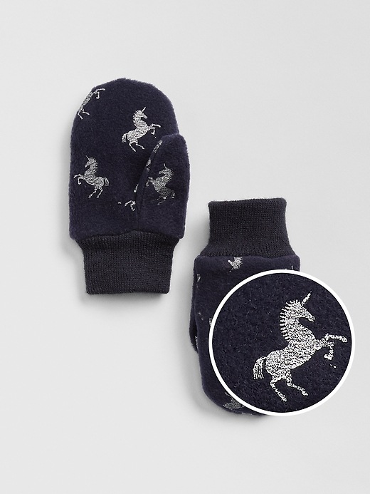 1 of 8 showing, with the color unicorns of product Toddler Unicorn Mittens