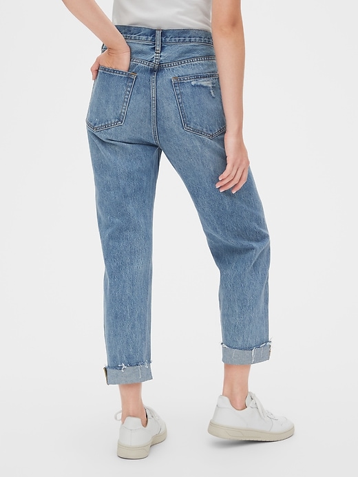 Image number 2 showing, Mid Rise Distressed Boyfriend Jeans