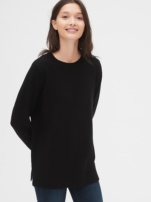 View large product image 1 of 1. Crewneck Tunic Sweater