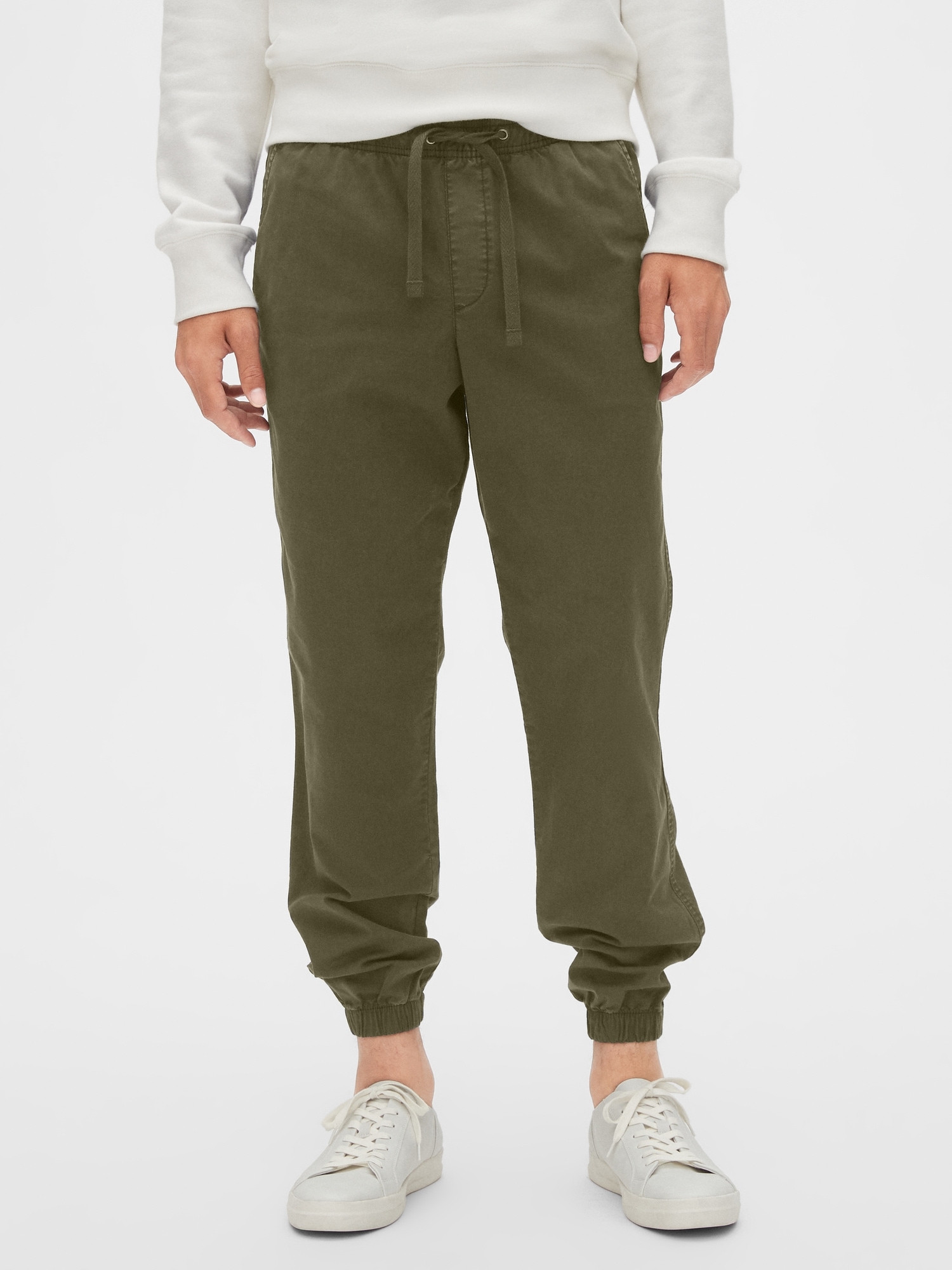 skinny twill joggers