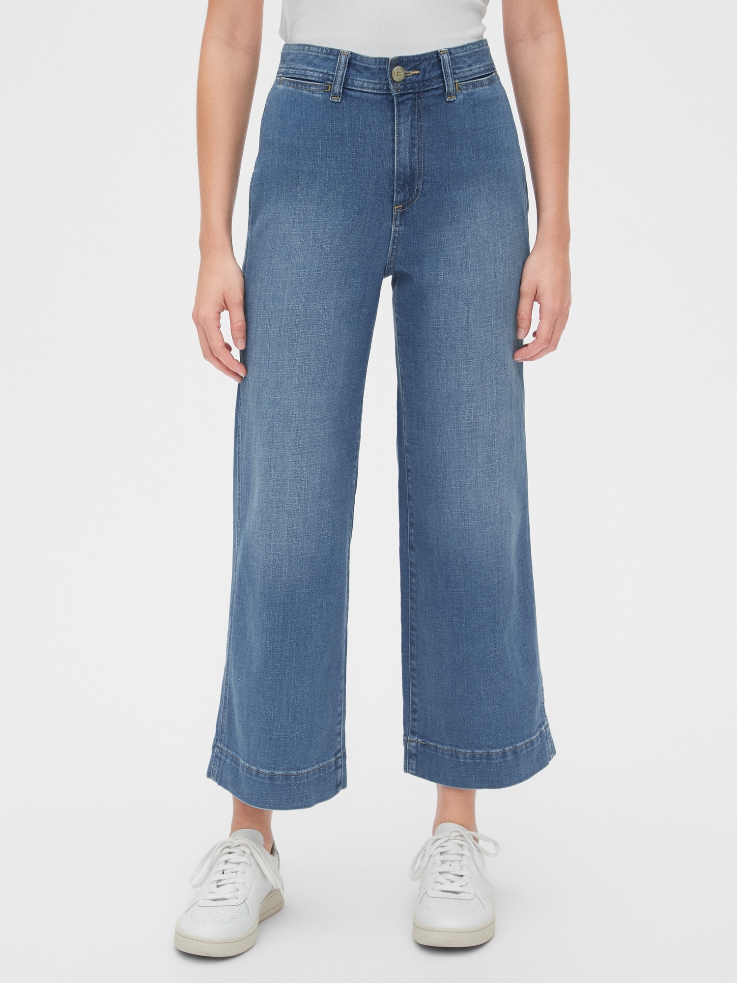 wide leg cropped jeans