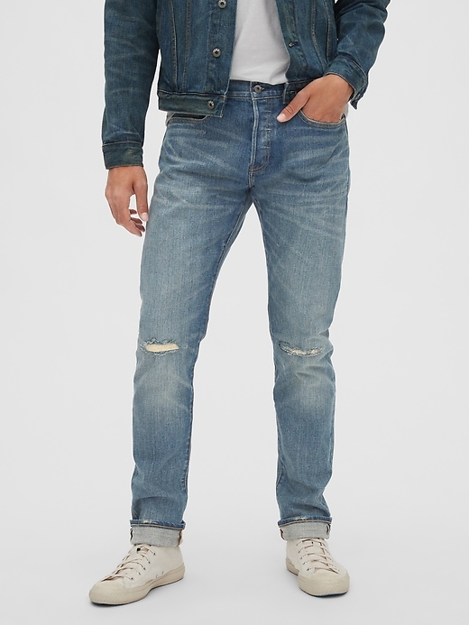 Image number 1 showing, Selvedge Slim Jeans with GapFlex