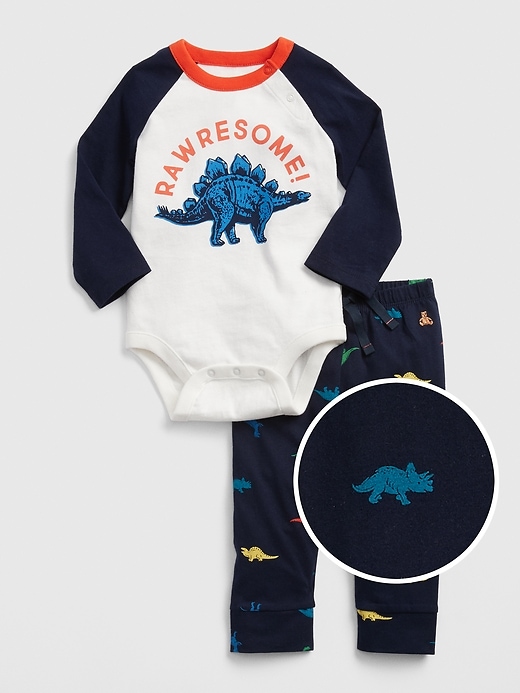 1 of 8 showing, with the color new off white of product Baby Brannan Bear Bodysuit Set