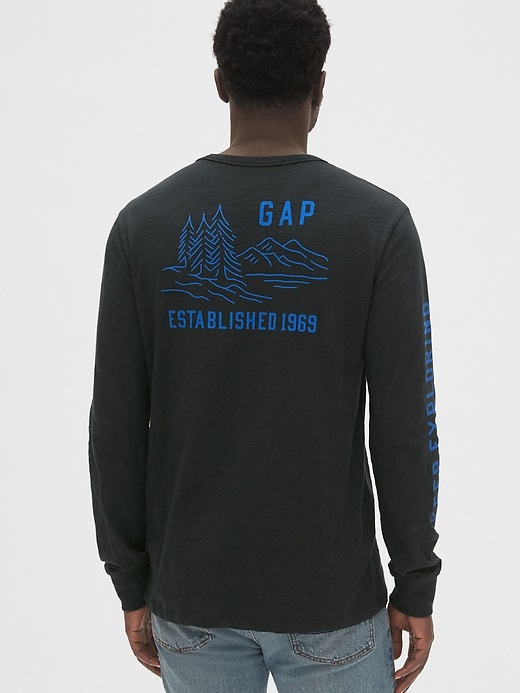 Image number 2 showing, Graphic Long Sleeve Crewneck T-Shirt