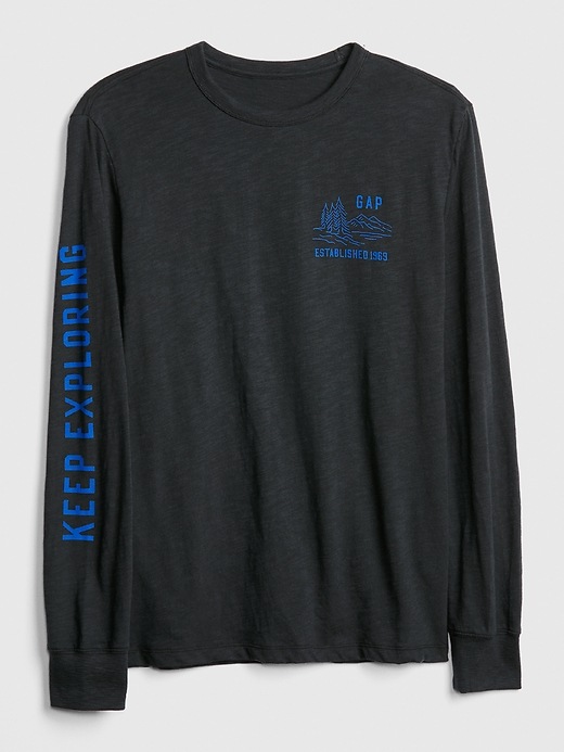 Image number 6 showing, Graphic Long Sleeve Crewneck T-Shirt