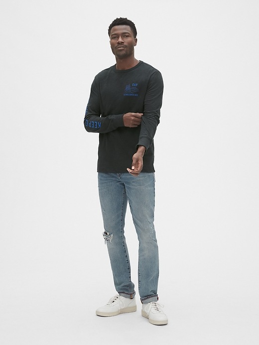 Image number 3 showing, Graphic Long Sleeve Crewneck T-Shirt