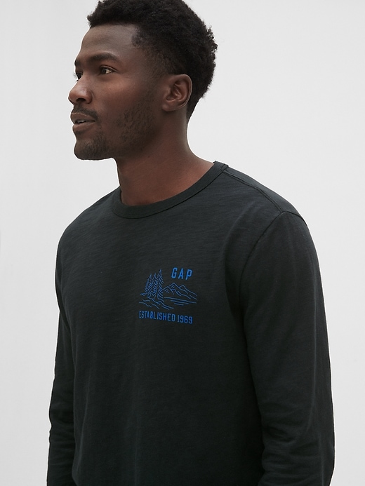 Image number 5 showing, Graphic Long Sleeve Crewneck T-Shirt