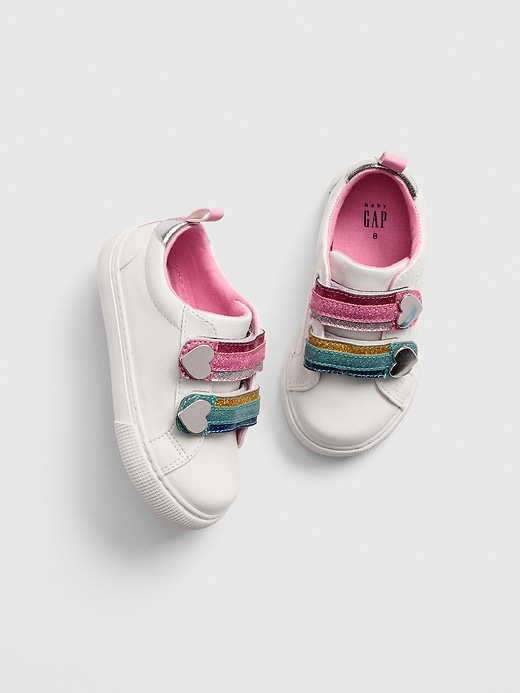 View large product image 1 of 1. Toddler Glitter Rainbow Sneakers