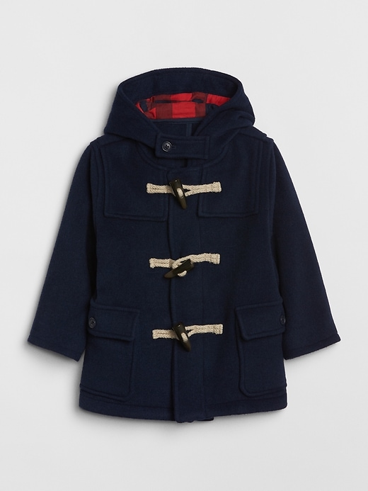 1 of 8 showing, with the color blue of product Toddler Wool-Blend Toggle Coat