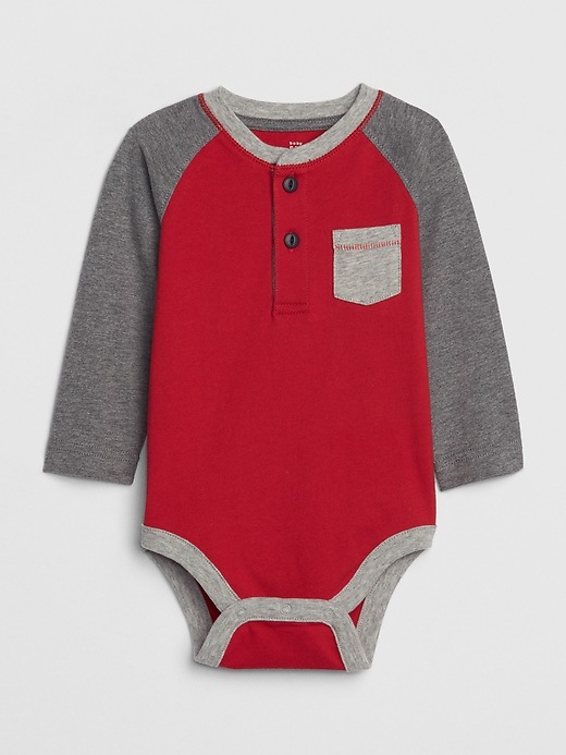 Image number 1 showing, Baby Henley Bodysuit