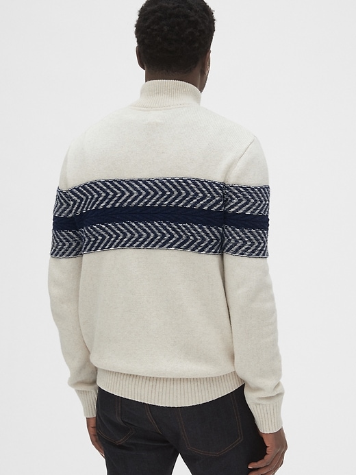 Image number 2 showing, Textured Chest-Stripe Quarter-Zip Sweater
