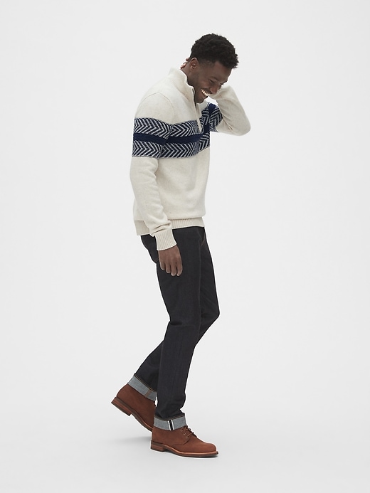 Image number 3 showing, Textured Chest-Stripe Quarter-Zip Sweater