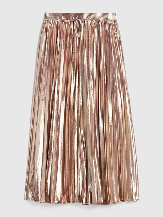Gabbana metallic pleated midi skirt in rose shop