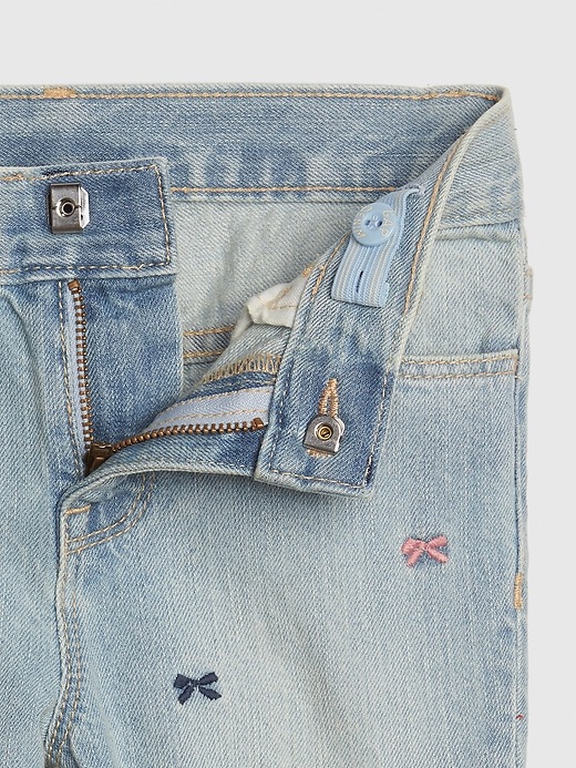 Image number 3 showing, Toddler Embroidered Bow Girlfriend Jeans