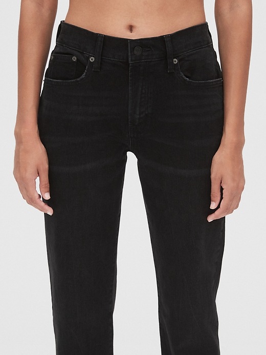 Image number 5 showing, Mid Rise Girlfriend Jeans with Raw Hem
