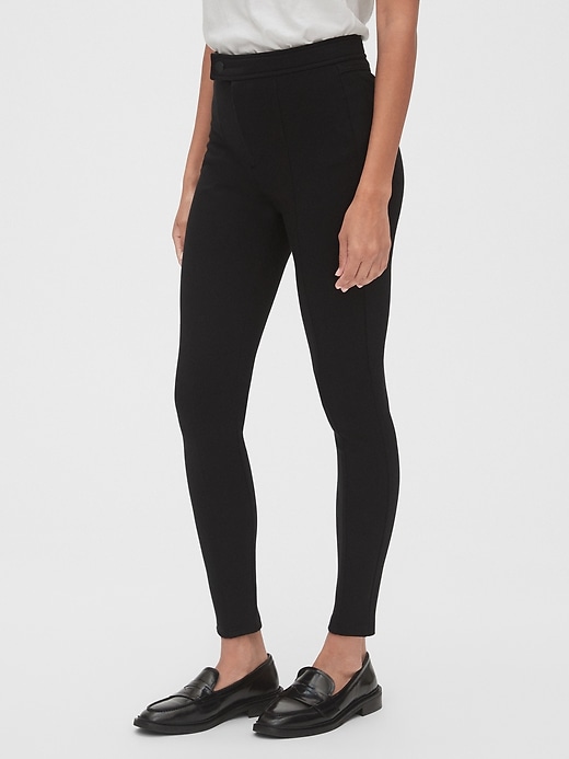 Image number 4 showing, High Rise Twill Leggings in Ponte
