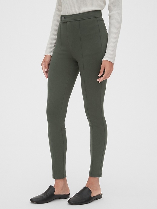 Image number 1 showing, High Rise Twill Leggings in Ponte