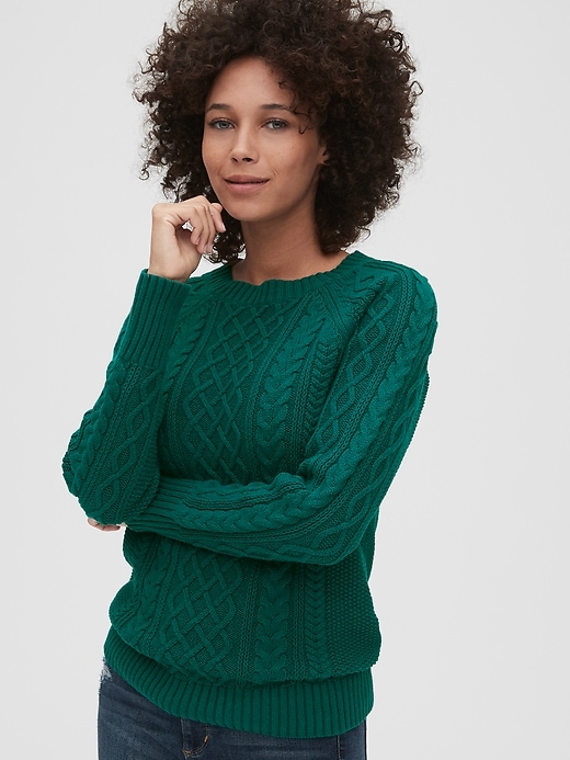 Cable-Knit Crewneck Sweater