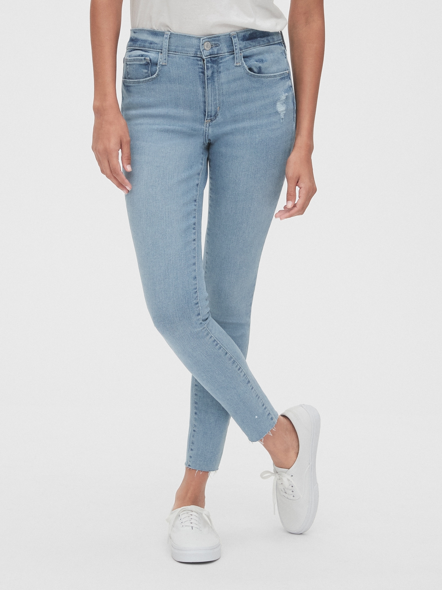 Mid Rise Favorite Jeggings with Raw Hem