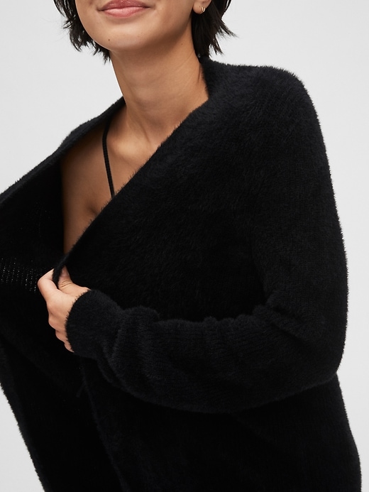 Image number 5 showing, Longline Fuzzy Cardigan