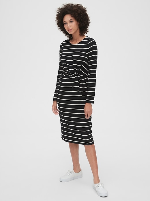 Image number 3 showing, Softspun Stripe Twist-Knot Midi Dress