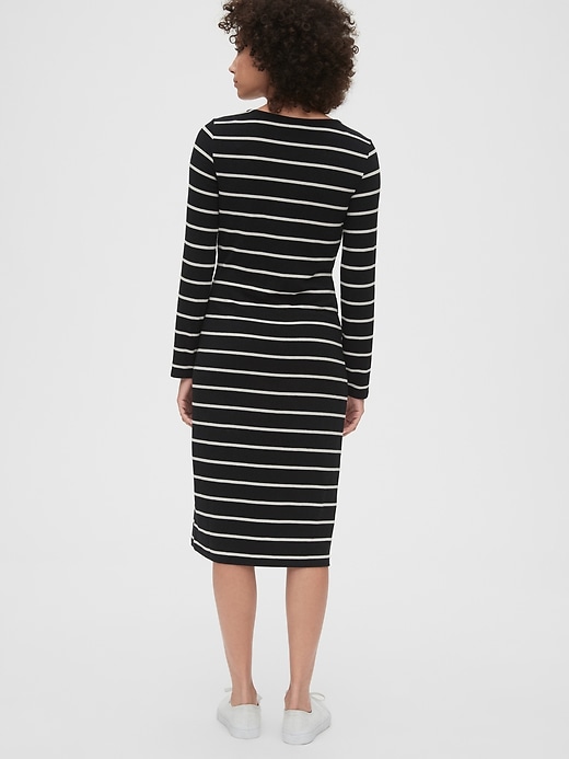 Image number 2 showing, Softspun Stripe Twist-Knot Midi Dress
