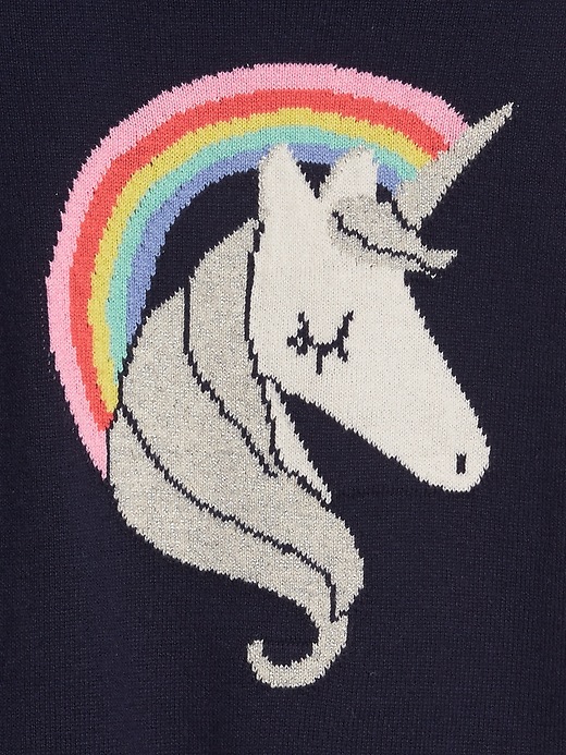 Image number 3 showing, Toddler Unicorn Intarsia Sweater
