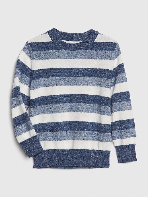 1 of 8 showing, with the color blue stripe of product Toddler Crazy Stripe Sweater