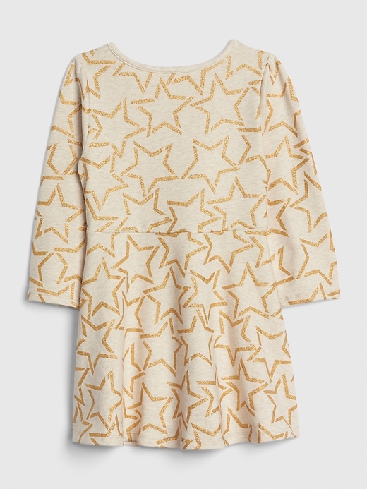 2 of 8 showing, with the color gold stars of product Toddler Print Fit and flare Dress