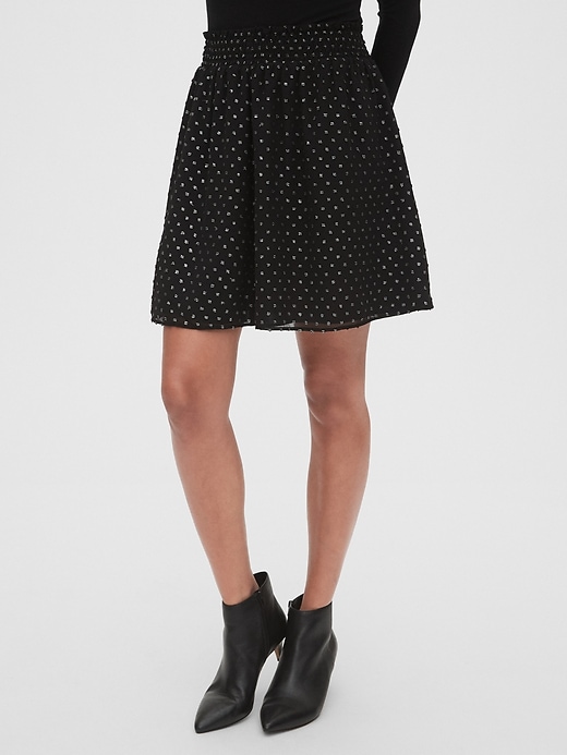 Image number 1 showing, Metallic Clip-Dot Mini Skirt