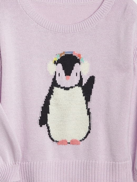 Image number 3 showing, Toddler Penguin Balloon-Sleeve Sweater