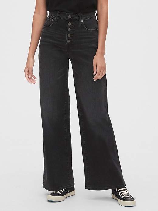 Image number 1 showing, High Rise Wide-Leg Jeans with Secret Smoothing Pockets