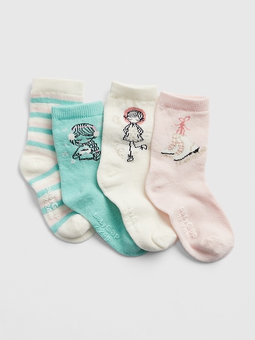 View large product image 1 of 1. Toddler Bea Crew Socks (4-Pack)