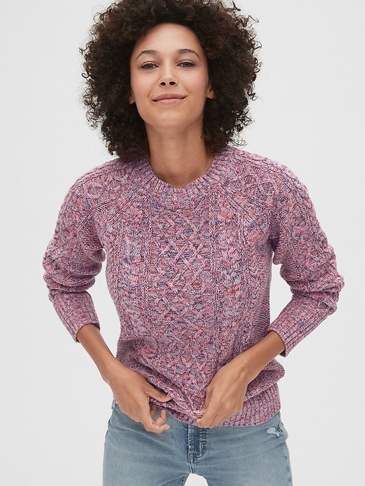 Image number 6 showing, Cable-Knit Crewneck Sweater