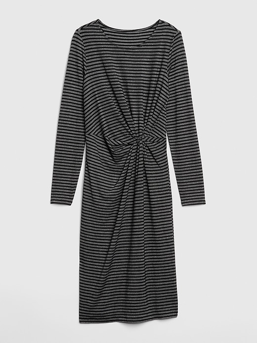 Image number 6 showing, Metallic Stripe Twist-Knot Midi Dress
