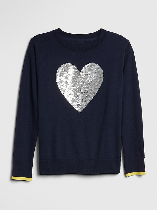 1 of 8 showing, with the color dark night of product Kids Flippy Sequin Sweater