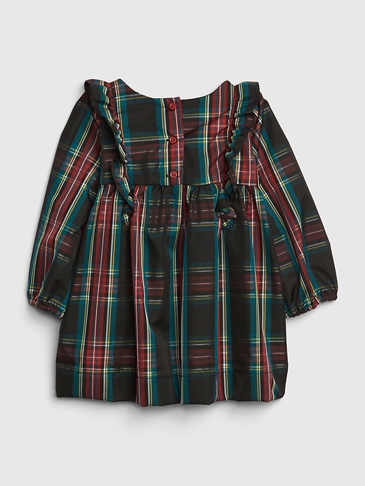 2 of 8 showing, with the color true black of product Baby Plaid Taffeta Dress
