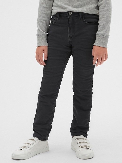 Image number 2 showing, Kids Cozy-Lined Slim Jeans with Stretch