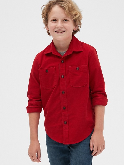 Image number 2 showing, Kids Long Sleeve Dobby-Weave Shirt