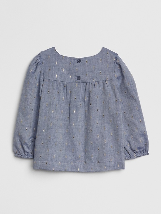 Image number 2 showing, Toddler Chambray Glitter Top