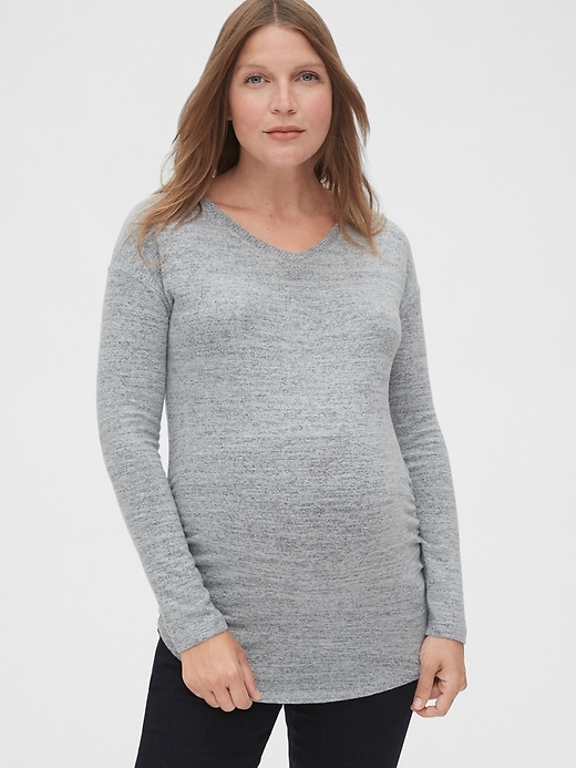 Maternity Softspun Long Sleeve V Neck T Shirt