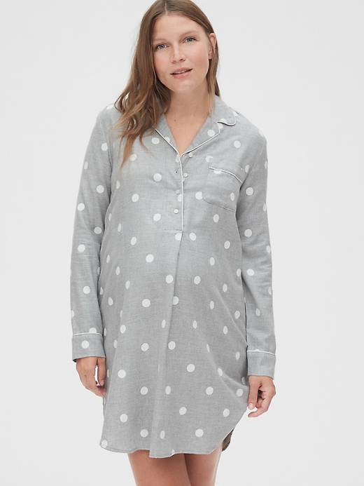 View large product image 1 of 1. Maternity Flannel Sleep Shirt
