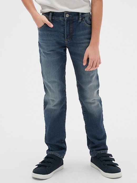 Image number 2 showing, Kids Fleece-Lined Slim Jeans with Stretch
