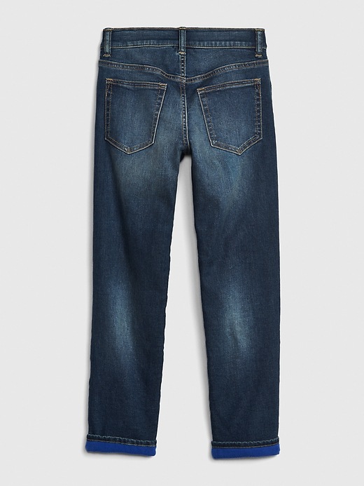 Image number 3 showing, Kids Fleece-Lined Slim Jeans with Stretch