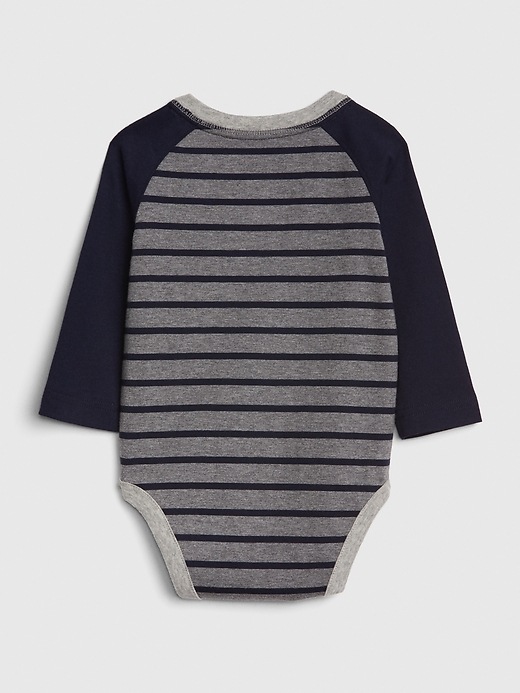 Image number 2 showing, Baby Stripe Henley Bodysuit