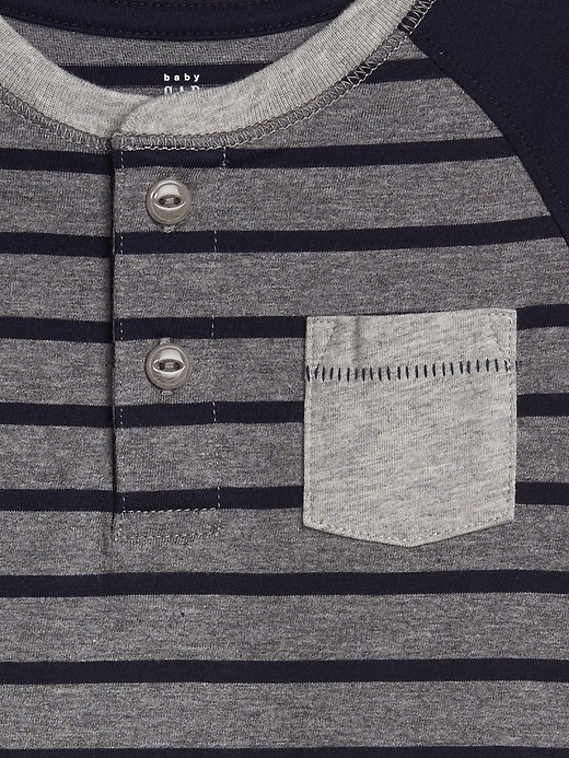 Image number 3 showing, Baby Stripe Henley Bodysuit