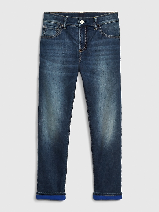 Image number 1 showing, Kids Fleece-Lined Slim Jeans with Stretch