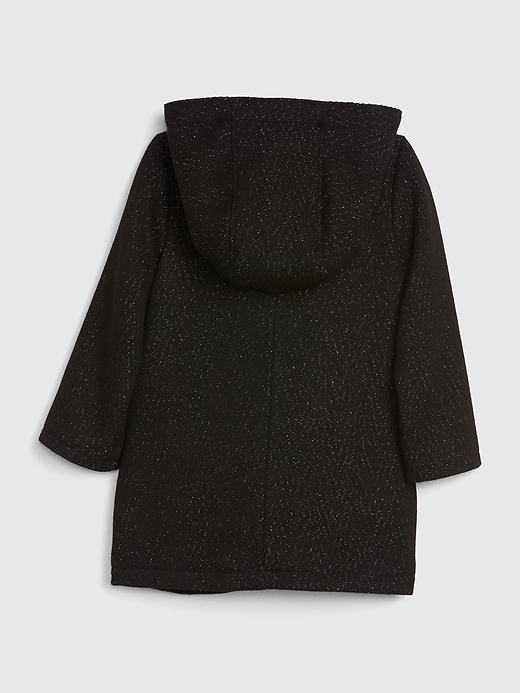 2 of 8 showing, with the color true black of product Toddler Glitter Duffle Coat